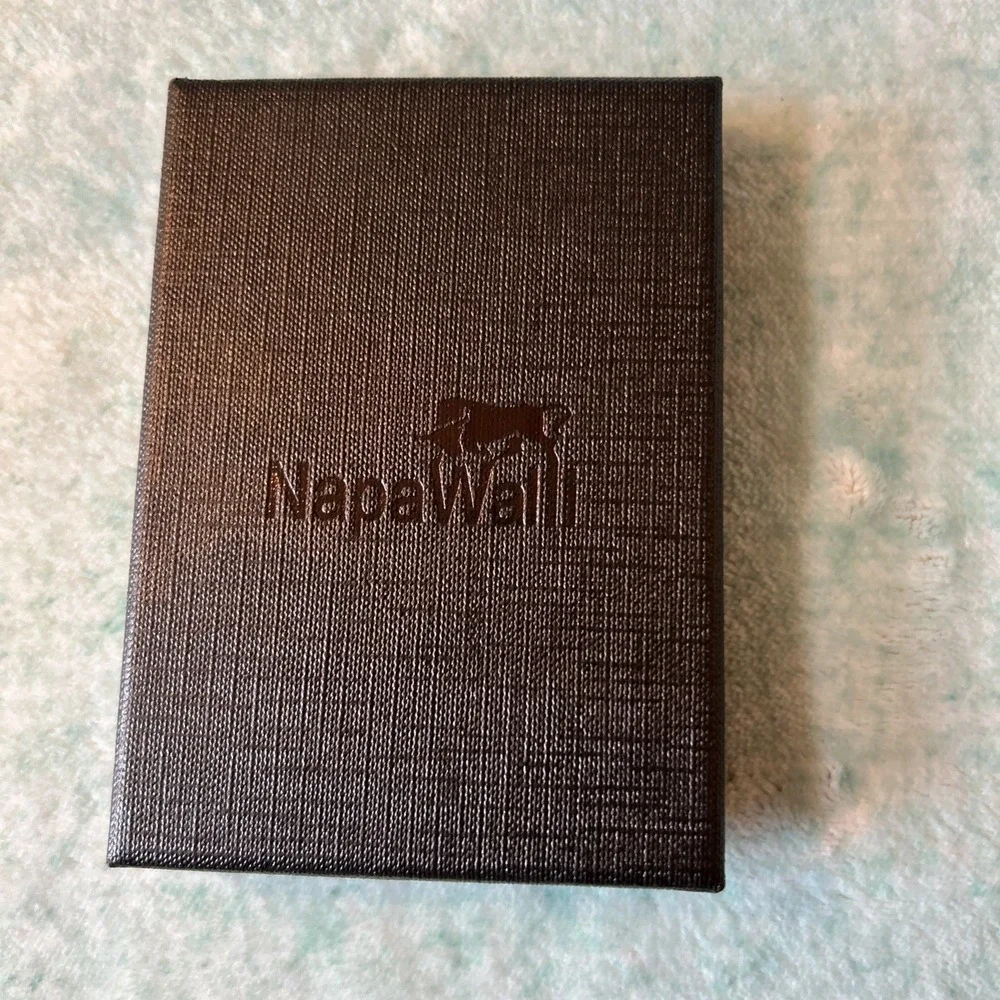 Leather Husband Gift Pocket Wallet Anniversary NapaWalli Wife To Husband New box